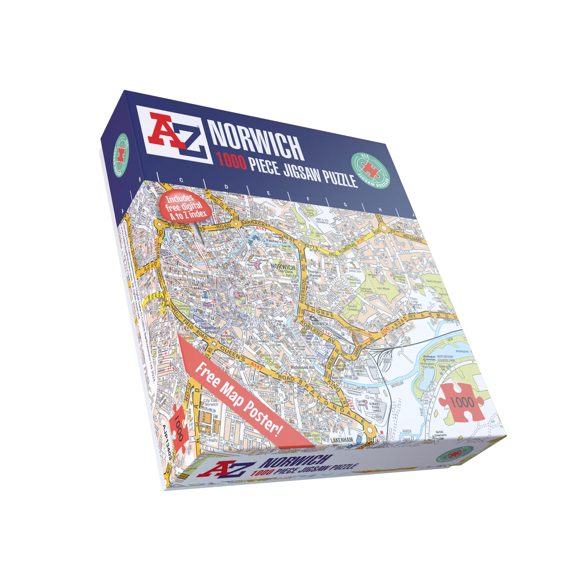 A-Z Map of  Norwich 1000 Piece Jigsaw
