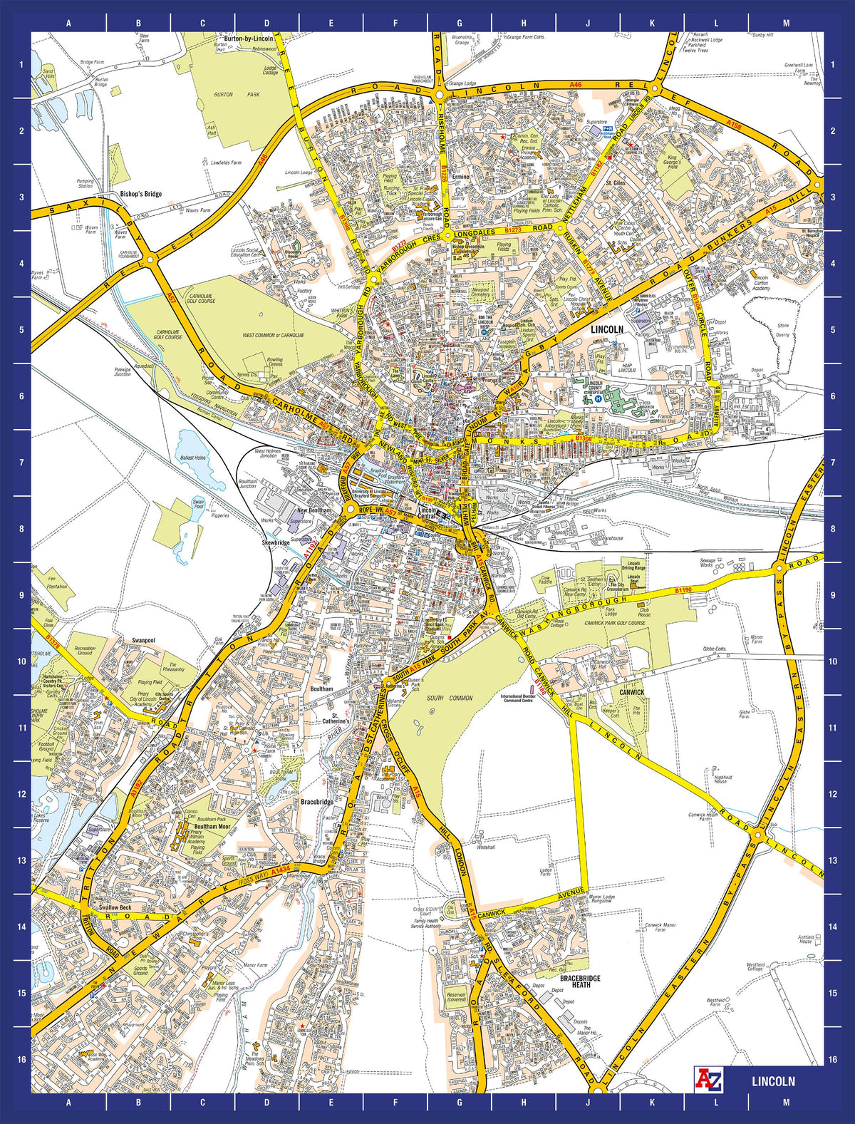 A-Z Map of  Lincoln 1000 Piece Jigsaw