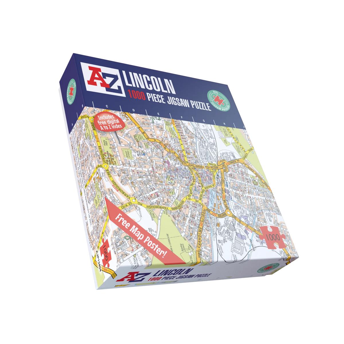 A-Z Map of  Lincoln 1000 Piece Jigsaw