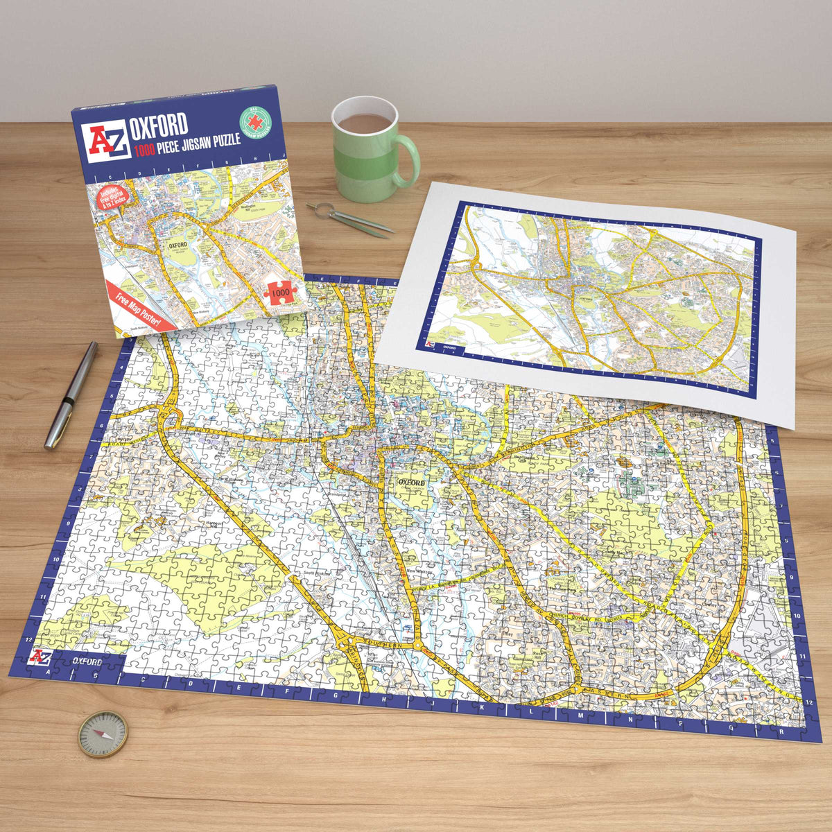 A-Z Map of  Oxford 1000 Piece Jigsaw