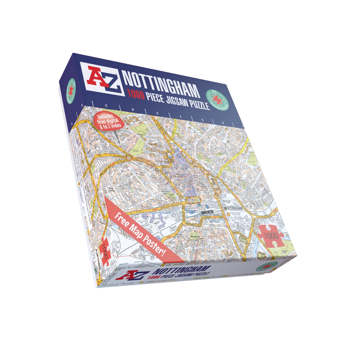 A-Z Map of  Nottingham 1000 Piece Jigsaw