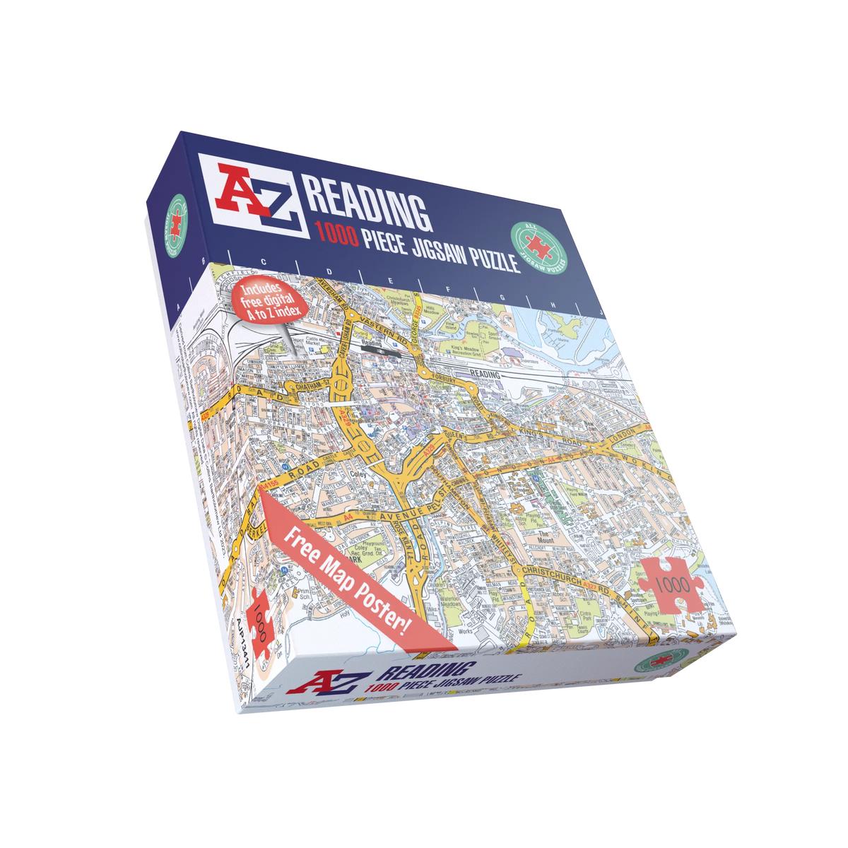 A-Z Map of  Reading 1000 Piece Jigsaw