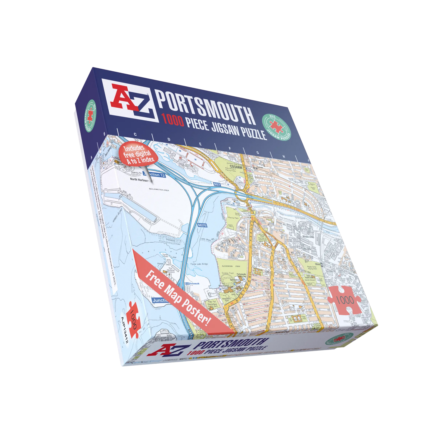A-Z Map of  Portsmouth 1000 Piece Jigsaw