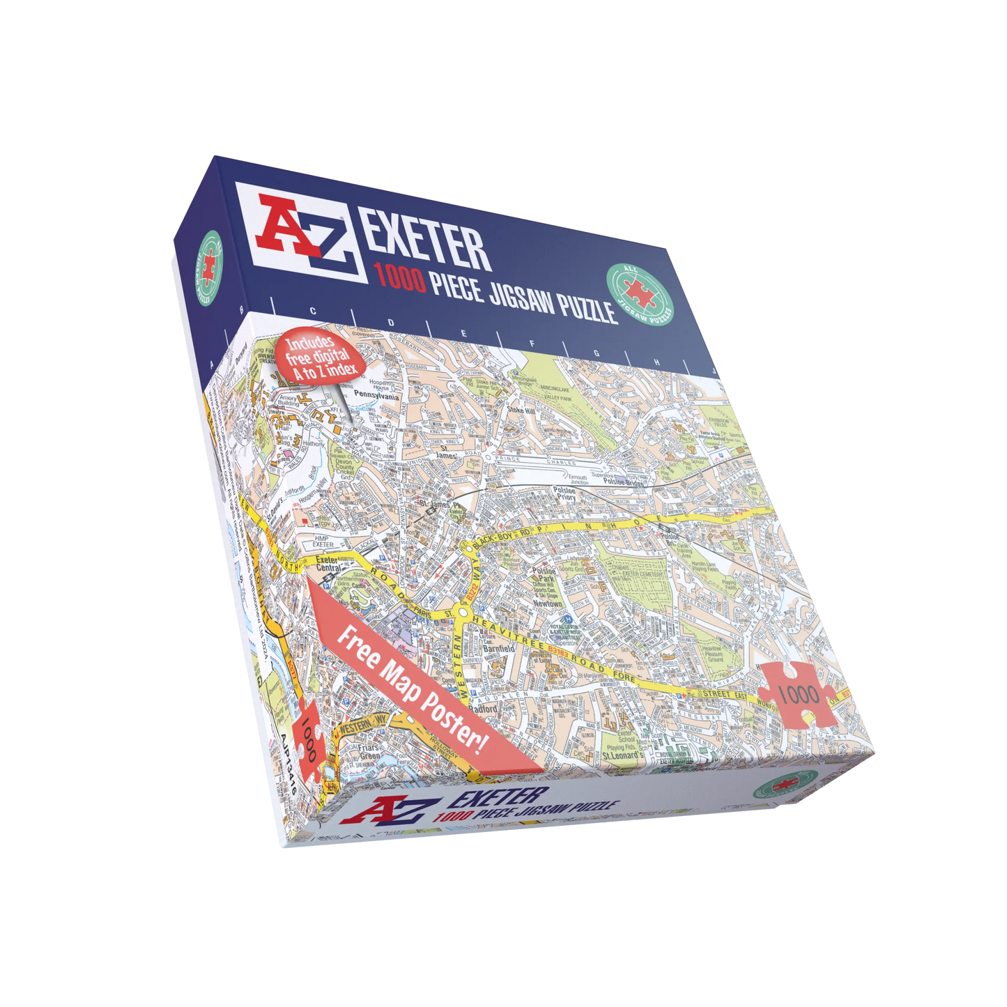 A-Z Map of  Exeter 1000 Piece Jigsaw