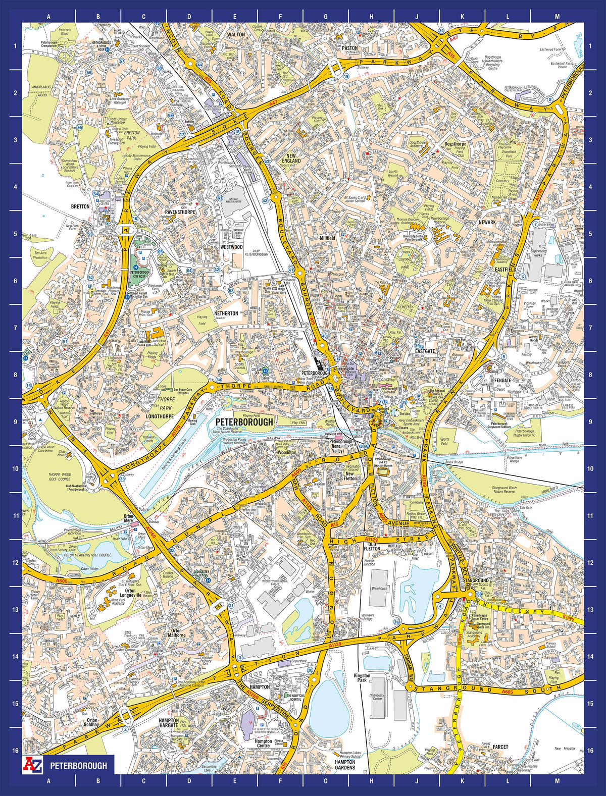 A-Z Map of  Peterborough 1000 Piece Jigsaw