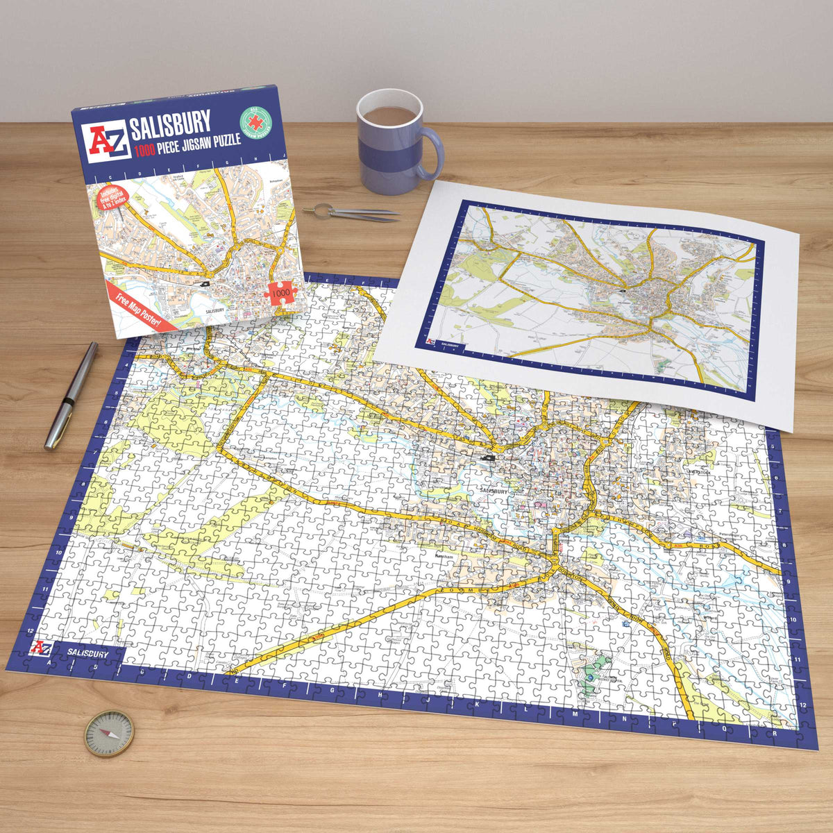 A-Z Map of  Salisbury 1000 Piece Jigsaw