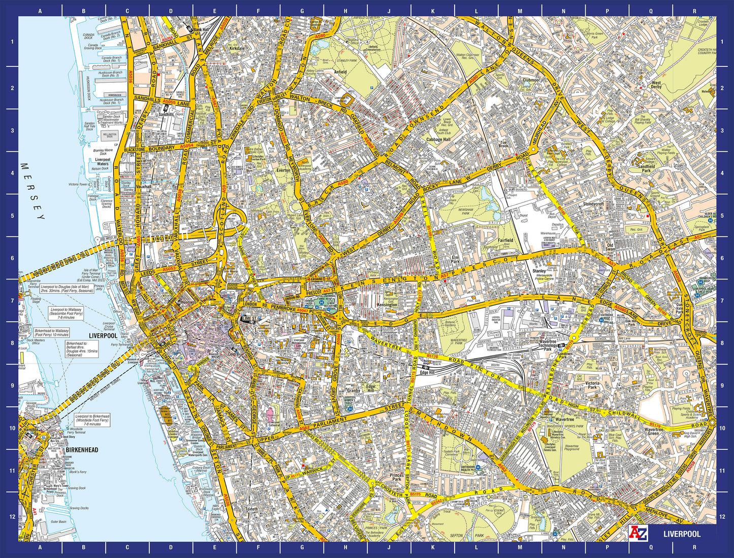 A-Z Map of  Liverpool 1000 or 300 Piece Jigsaw