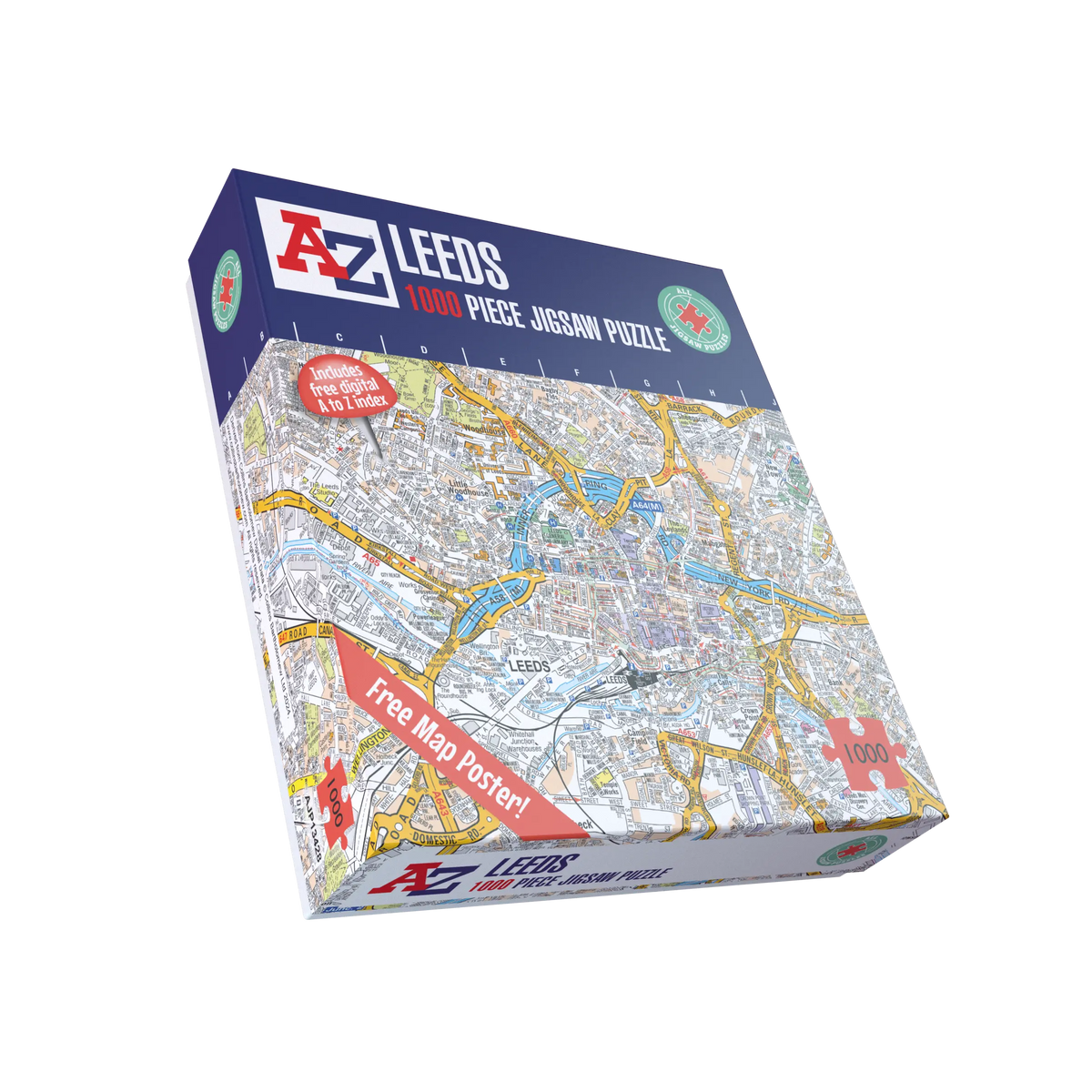 A-Z Map of  Leeds 1000 or 300 Piece Jigsaw