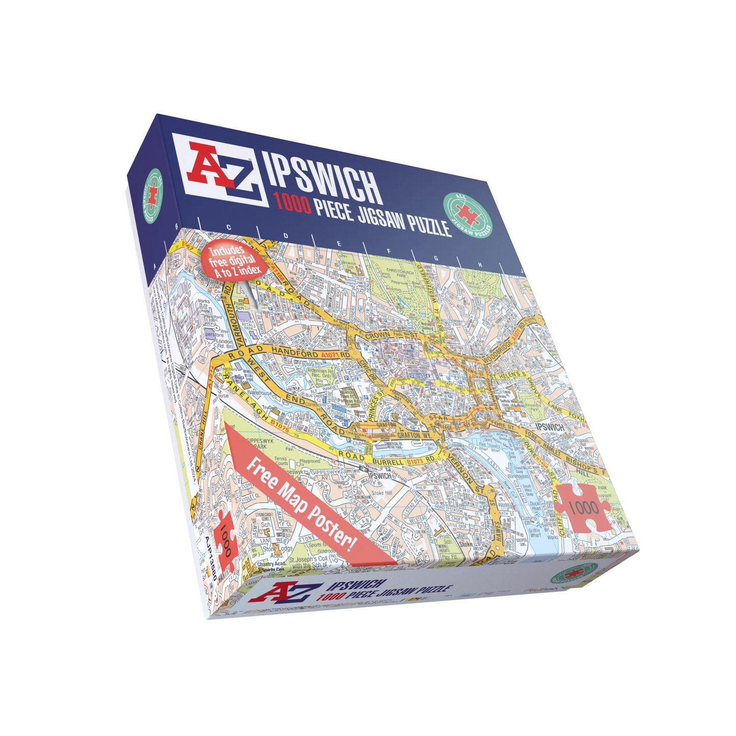 A-Z Map of  Ipswich 1000 Piece Jigsaw