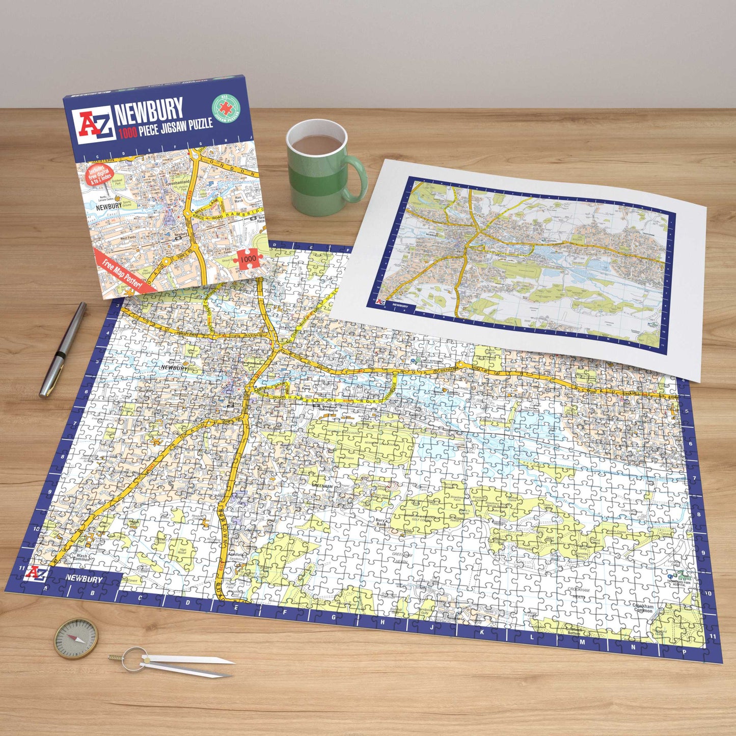 A-Z Map of Newbury 1000 Piece Jigsaw