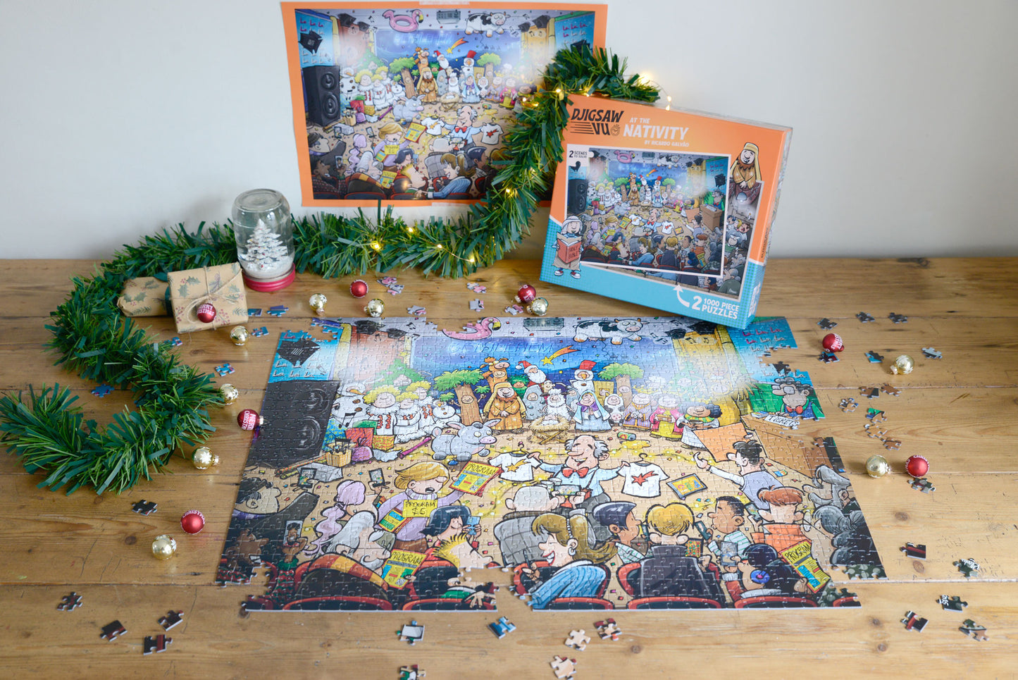 Djigsaw Vu  at the Nativity 2 x 1000 Piece Jigsaw Puzzle Set