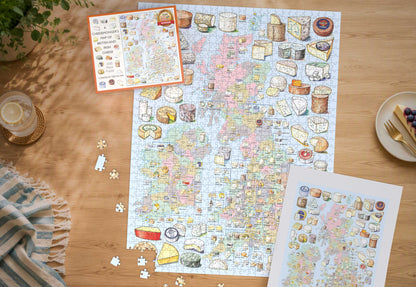 A Cheesemonger's Map of British & Irish Cheese 1000 Piece Jigsaw Puzzle