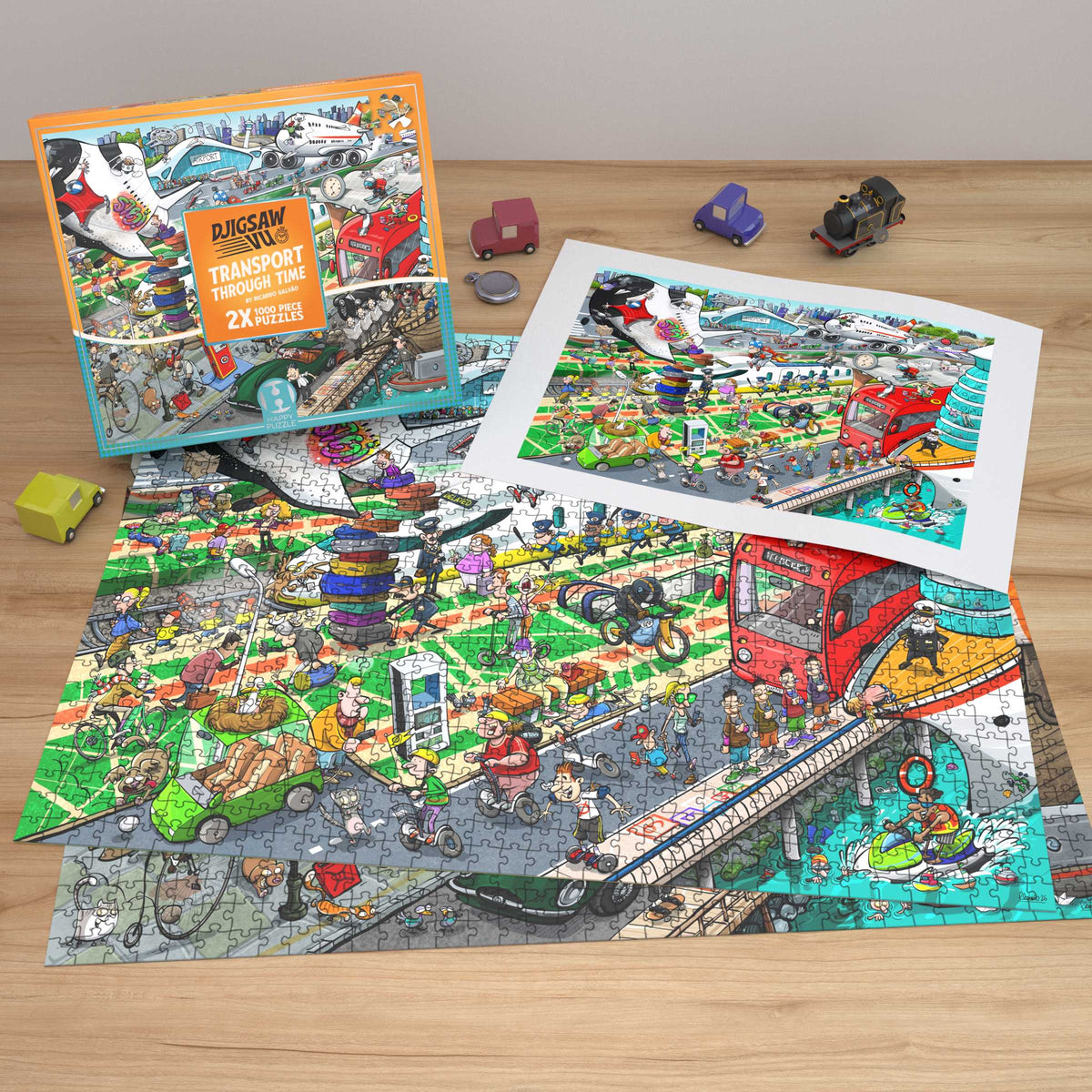 PRE-ORDER Djigsaw Vu Transport Through Time 2 x 1000 Piece Jigsaw Puzzle