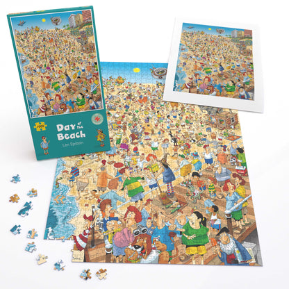 Day at the Beach - Len Epstein 1000 or 500XL Piece Jigsaw Puzzle
