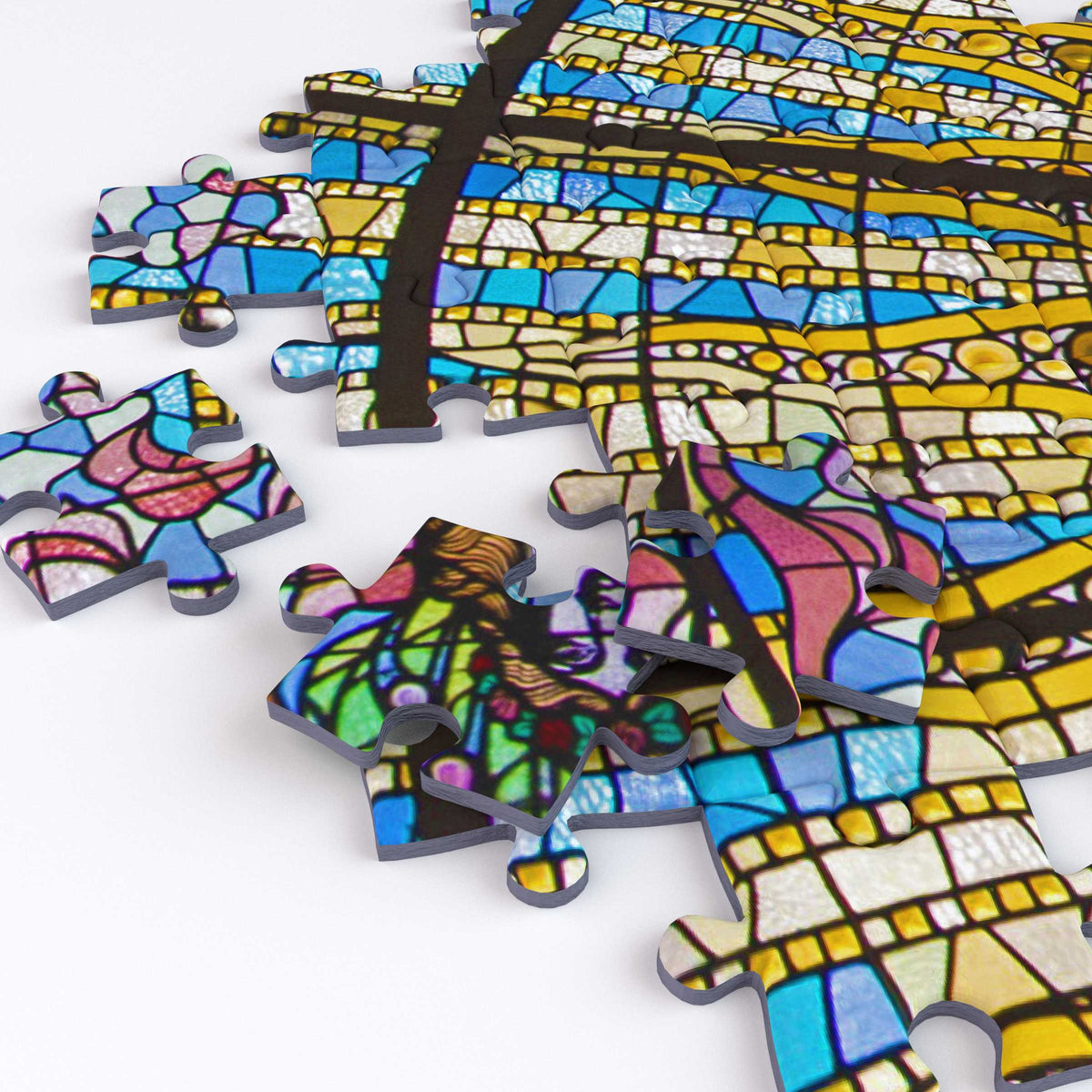 Barcelona Stained Glass Window 1000 Piece Jigsaw Puzzle