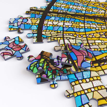 Barcelona Stained Glass Window 1000 Piece Jigsaw Puzzle