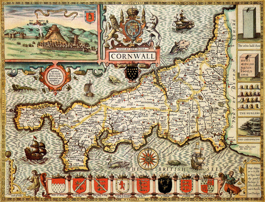 Cornwall Historical Map 1000 Piece Jigsaw Puzzle (1610)