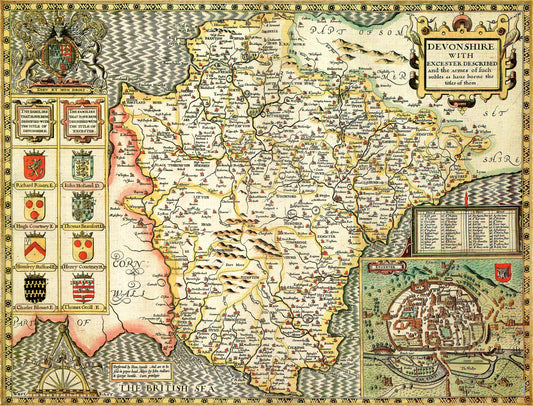 Devon Historical Map 1000 Piece Jigsaw Puzzle (1610)