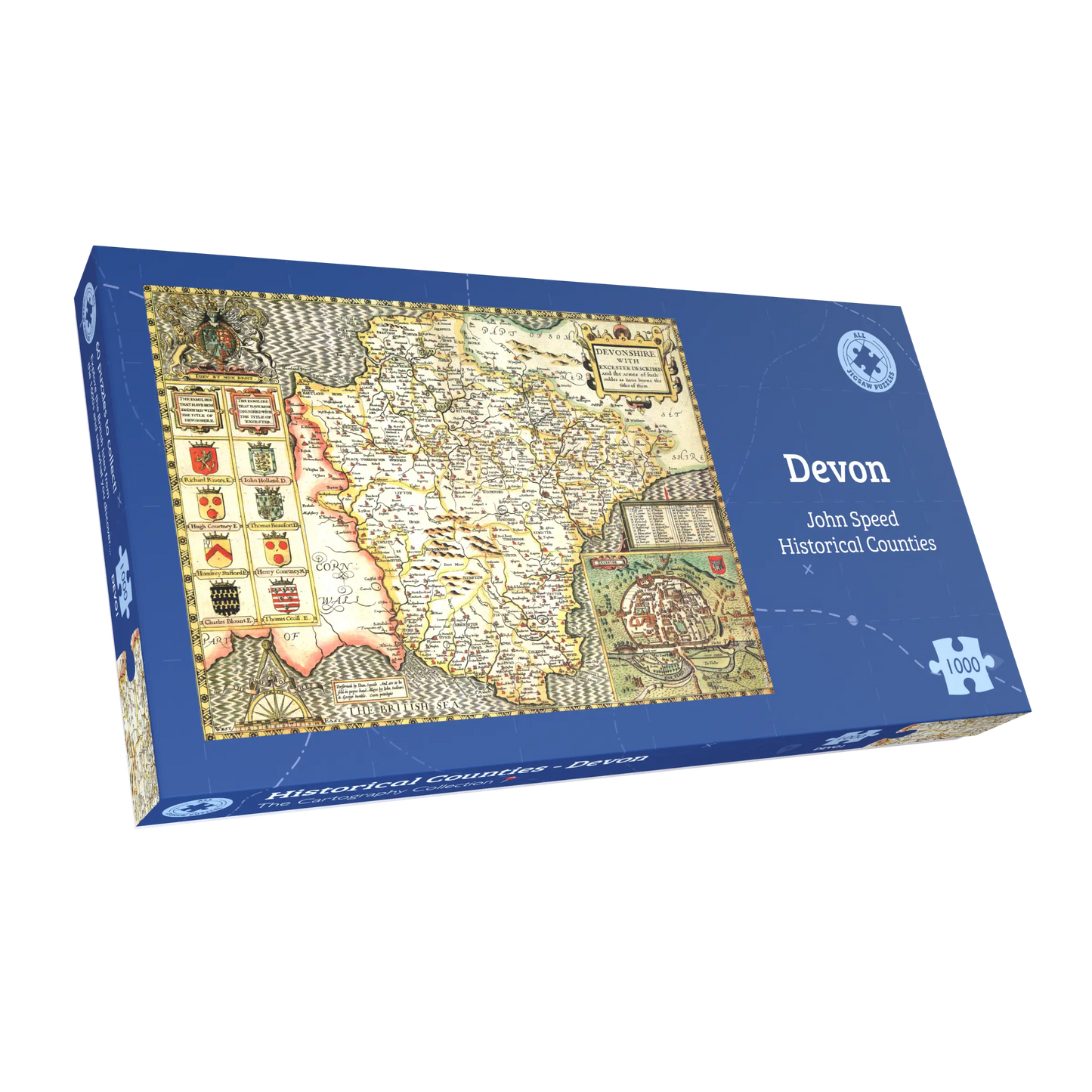 Devon Historical Map 1000 Piece Jigsaw Puzzle (1610)