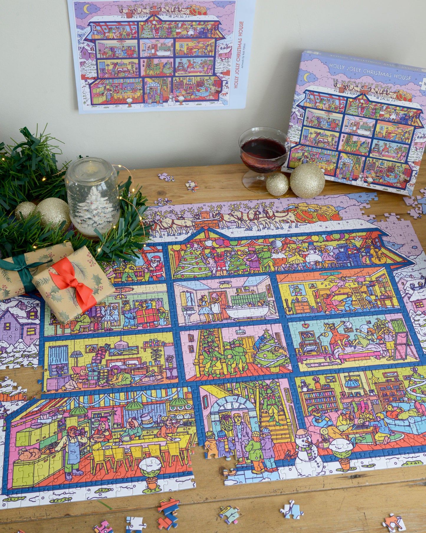Holly Jolly Christmas House 1000 Piece Jigsaw Puzzle
