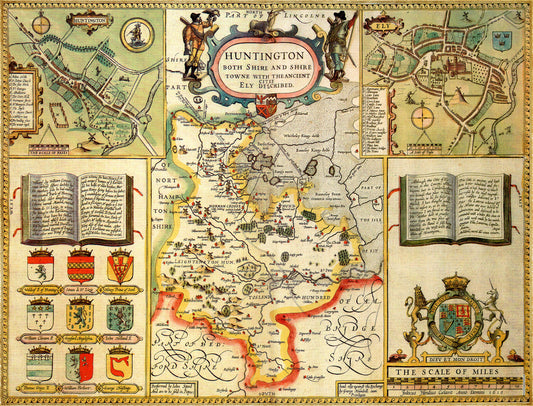 Huntingdonshire Historical Map 1000 Piece Jigsaw Puzzle (1610)