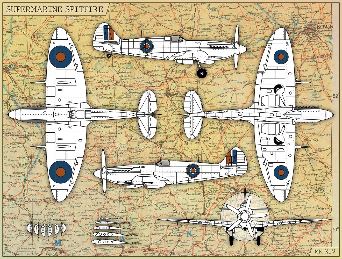 Imperial War Museums Spitfire 90th Anniversary 1000 Piece Jigsaw Puzzle