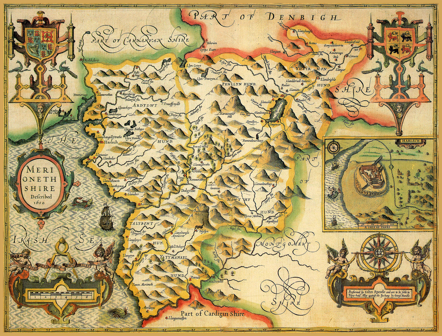 Merionethshire Historical Map 1000 Piece Jigsaw Puzzle (1610)