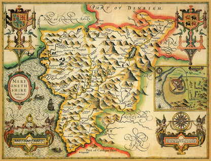 Merionethshire Historical Map 1000 Piece Jigsaw Puzzle (1610)