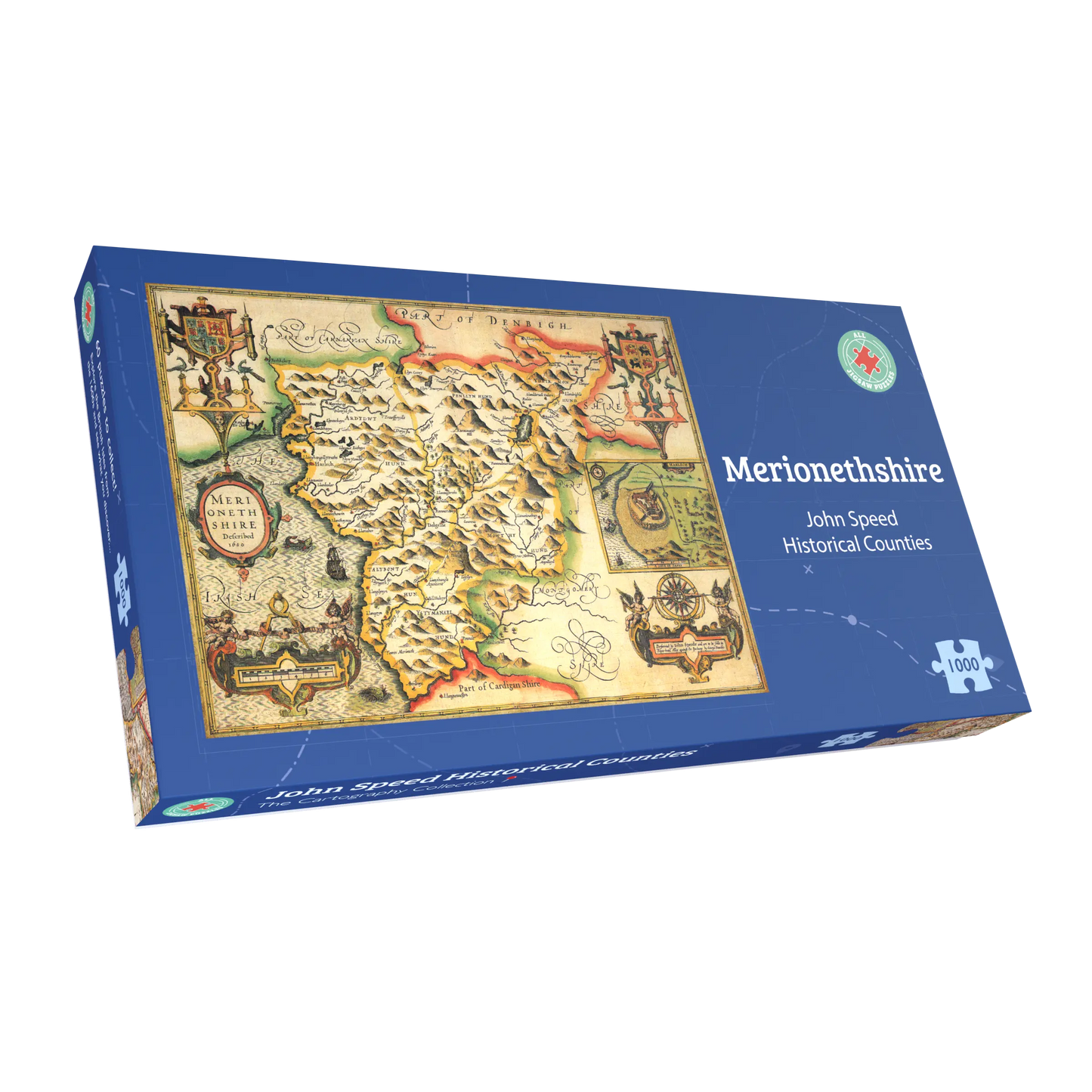 Merionethshire Historical Map 1000 Piece Jigsaw Puzzle (1610)