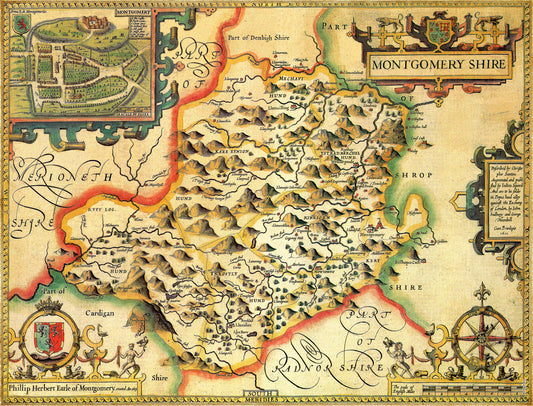 Montgomeryshire Historical Map 1000 Piece Jigsaw Puzzle (1610)