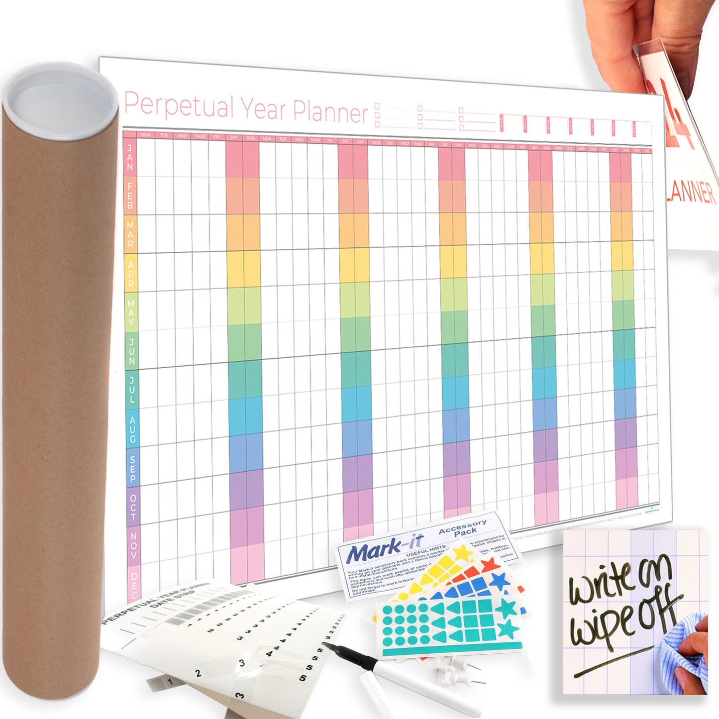 Perpetual Laminated Year Wall Planner