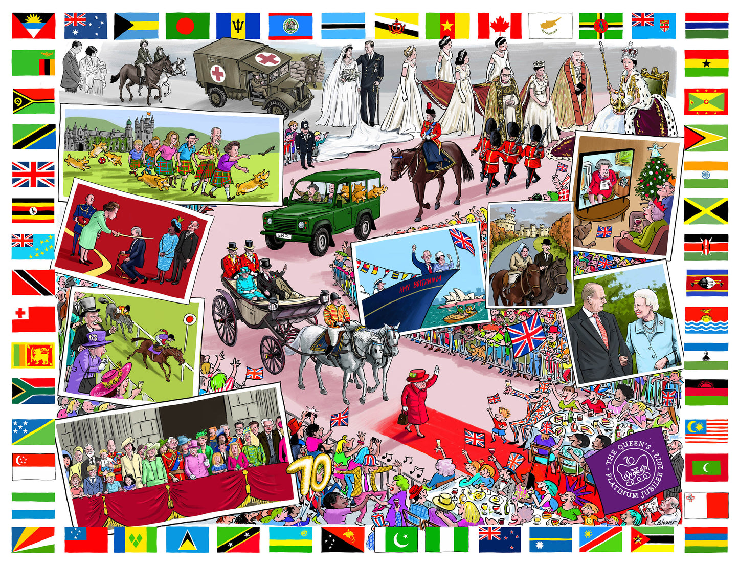 The Telegraph The Queen's Platinum Jubilee 2022 According to Blower 1000 or 300 Piece Jigsaw Puzzle