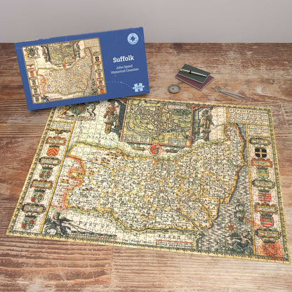 Suffolk Historical Map 1000 Piece Jigsaw Puzzle (1610)