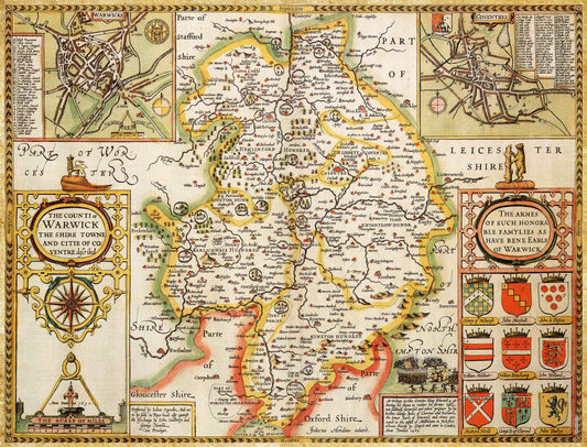 Warwickshire Historical Map 1000 Piece Jigsaw Puzzle (1610)