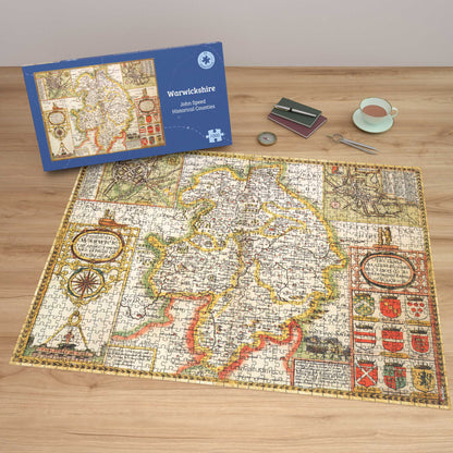 Warwickshire Historical Map 1000 Piece Jigsaw Puzzle (1610)