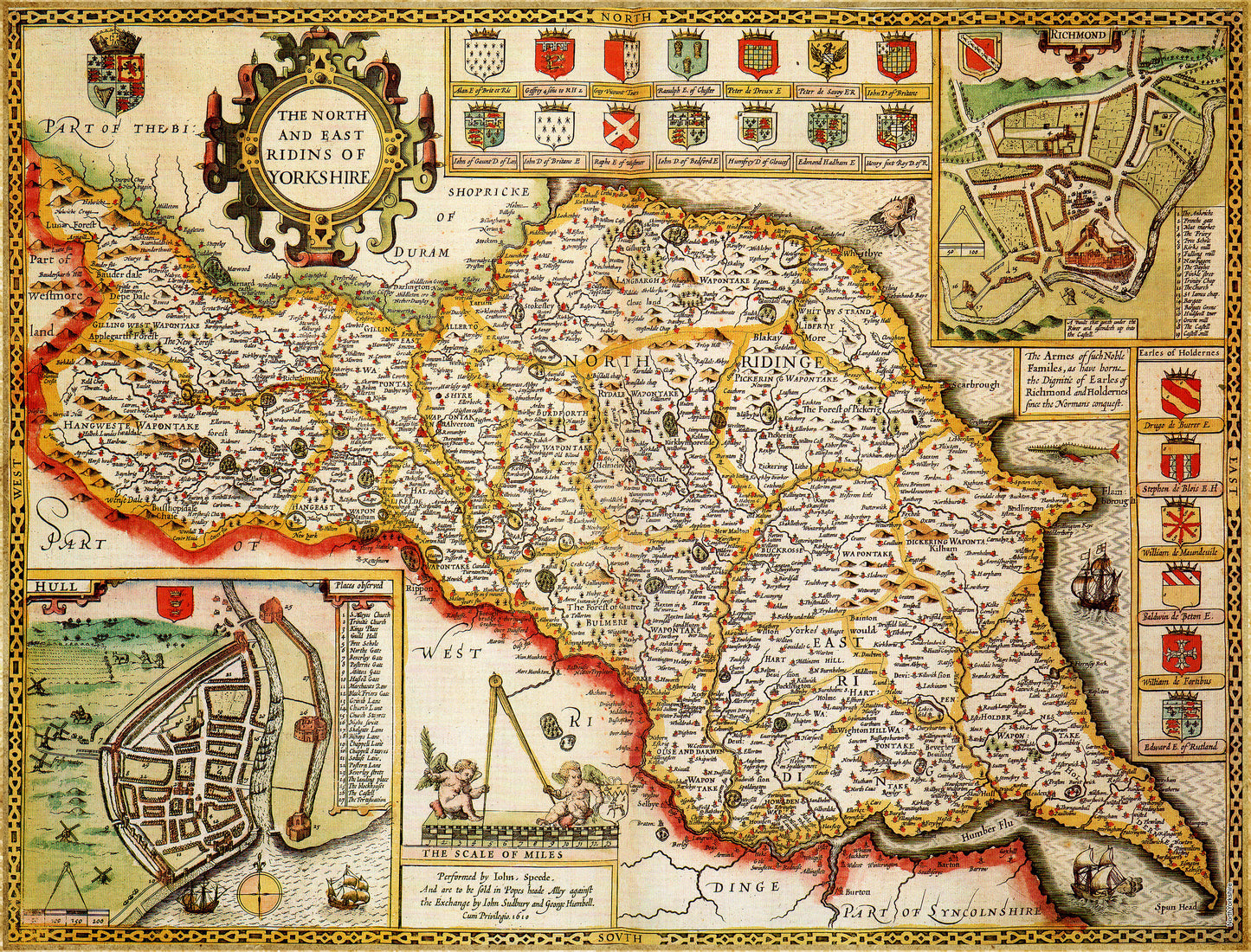 Yorkshire North & East Riding Historical Map 1000 Piece Jigsaw Puzzle (1610)
