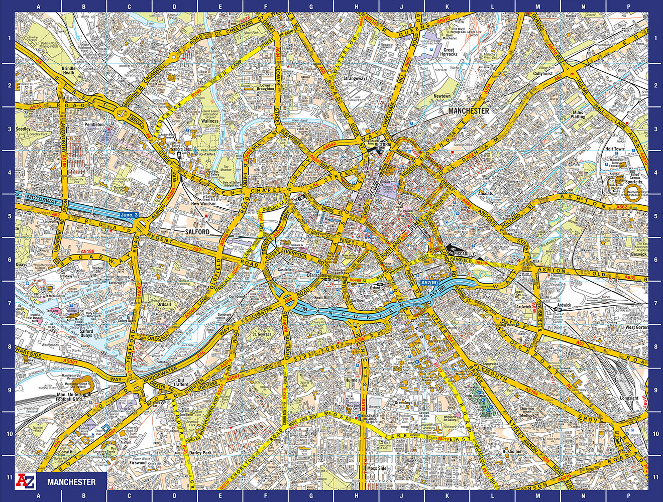 A-Z Map of  Manchester 1000 Piece Jigsaw