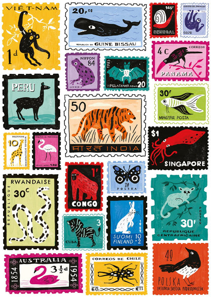 Animal Stamps 1000 Piece Jigsaw Puzzle