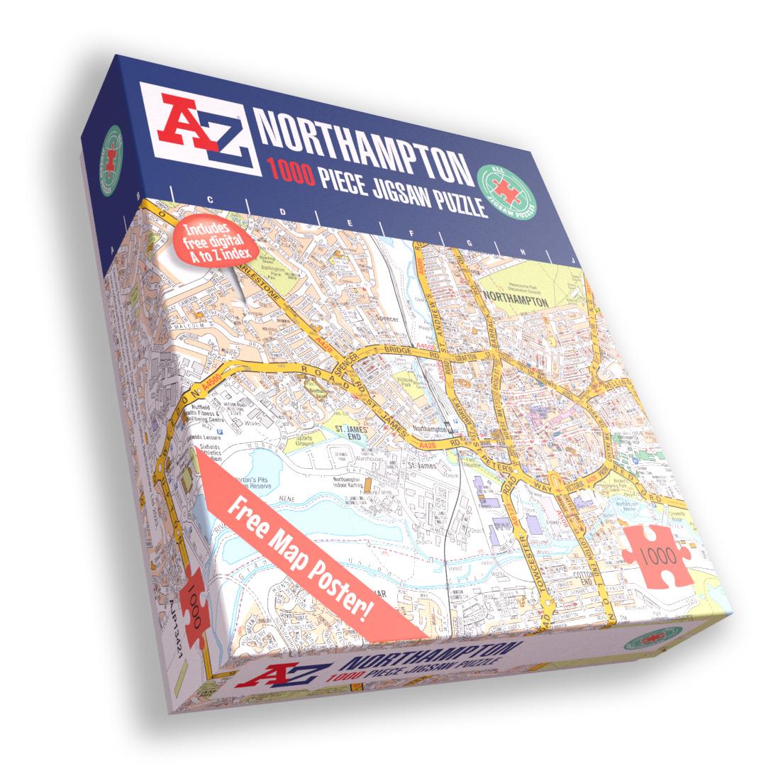 A to Z Map of  Northampton 1000 Piece Jigsaw