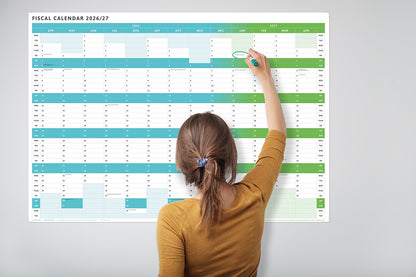 Tax Planner - 2026/27 Fiscal Wall Planner - Green (Giant 119x93cm)