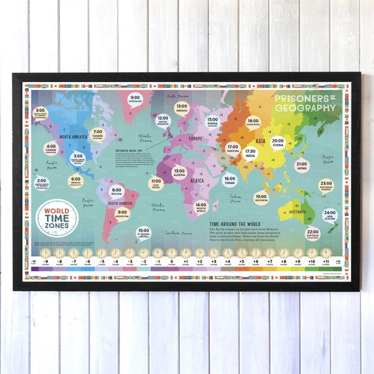 Prisoners of Geography World Time Zones Educational Wall Map