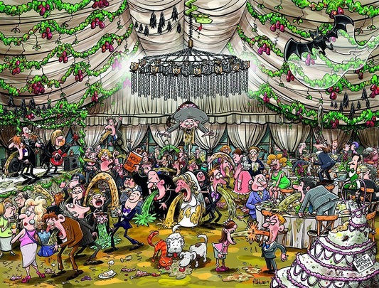 Chaos at the Wedding Reception 1000 or 500 Piece Jigsaw Puzzle