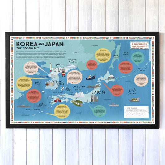 Prisoners of Geography Korea and Japan Educational Wall Map