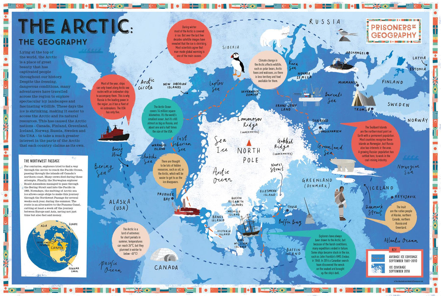 Prisoners of Geography The Arctic Educational Wall Map – Butler and Hill UK