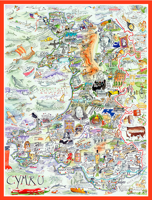 Tim Bulmer 1000 Piece Map of Wales Jigsaw Puzzle