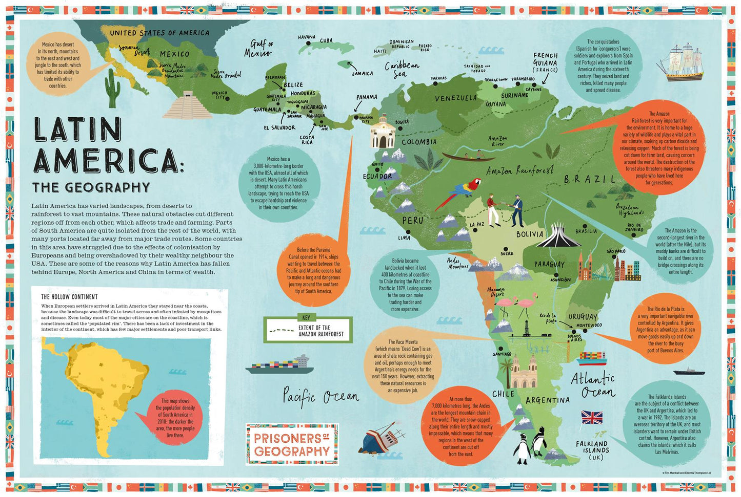 Prisoners of Geography Latin America Educational Wall Map