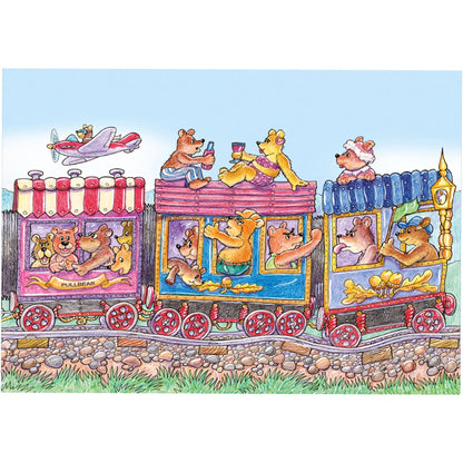 Bear Train - Armand Foster 3 x 12 Piece Kids Jigsaw Puzzle  3