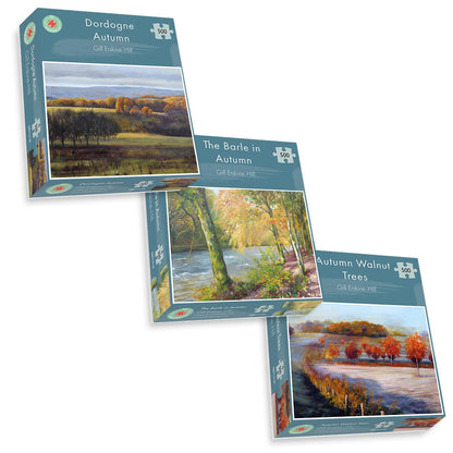 Gill Erksine-Hill Autumn 3 x 500 Piece Jigsaw Puzzle Set boxes