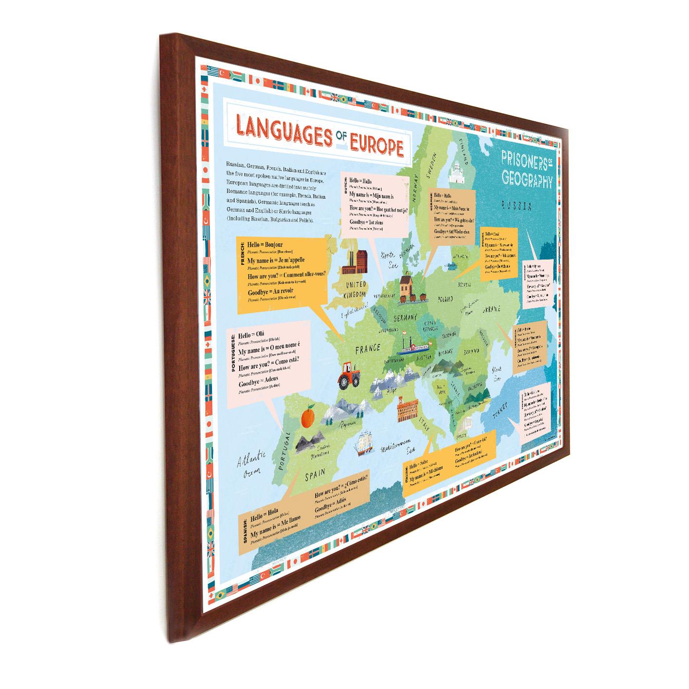 Prisoners of Geography Languages Of Europe Educational Wall Map