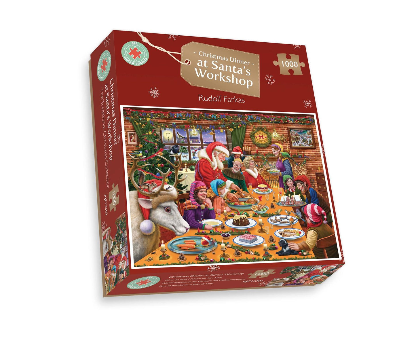 Christmas Dinner at Santa's Workshop 1000 Piece Jigsaw Puzzles box